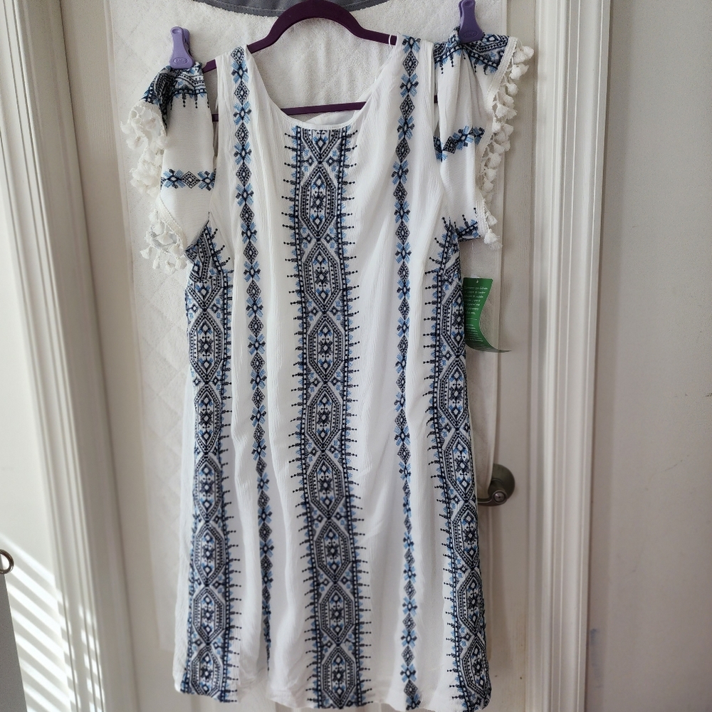 Bohemian cold shoulder plus size dress 2x